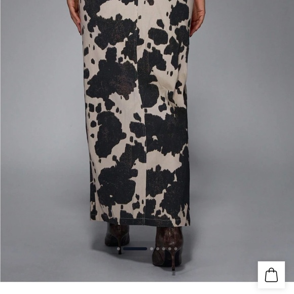 Missguided Black and White Maxi Pencil Skirt with Slit - Picture 2 of 4